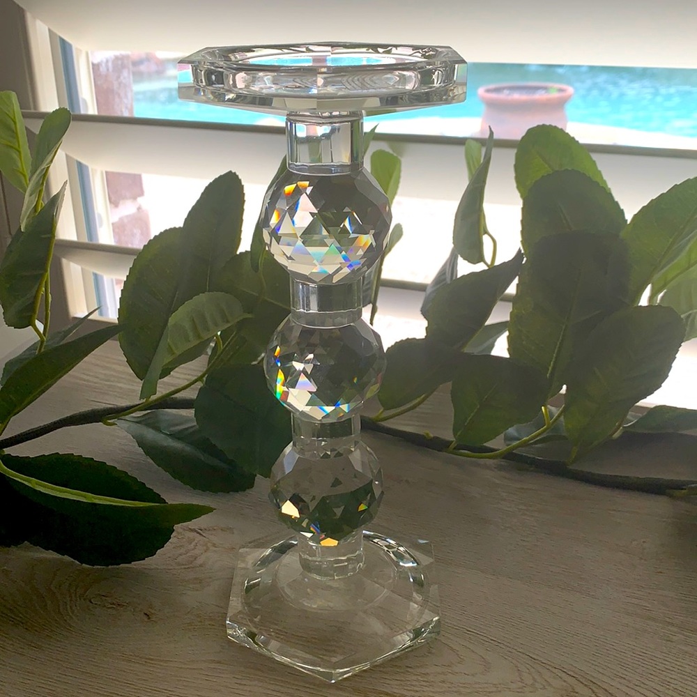 Faux crystal candlestick